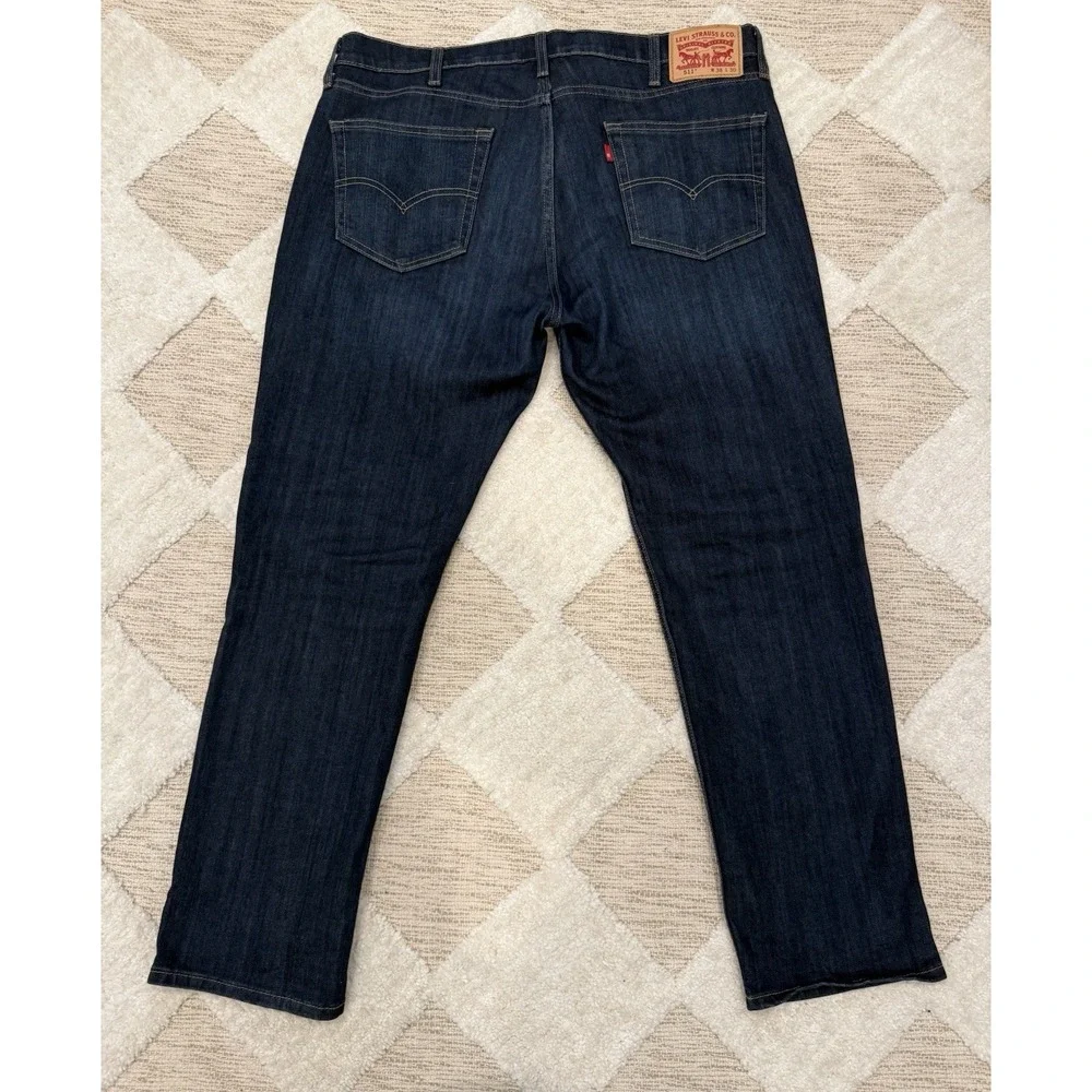 Levis 511 Jeans Slim Fit Dark Wash Denim Mens 38x30 Blue - Picture 2 of 7